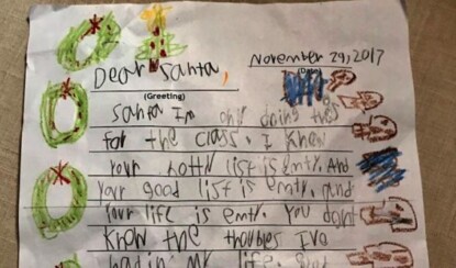 Школьник написал письмо Санте, и оно сразу же разлетелось по всему миру!