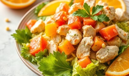 Салат из курицы в апельсине: свежий и вкусный рецепт