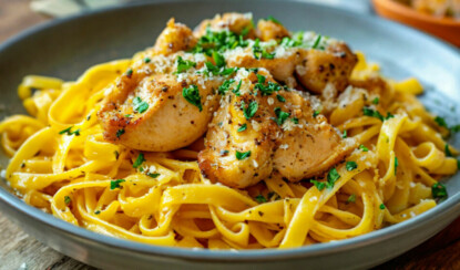 Рецепт фетучини с курицей в сливочном соусе