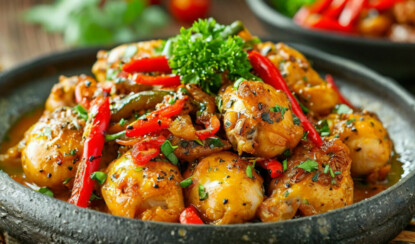 Цыпленок с перцем и сметаной: рецепт с фото