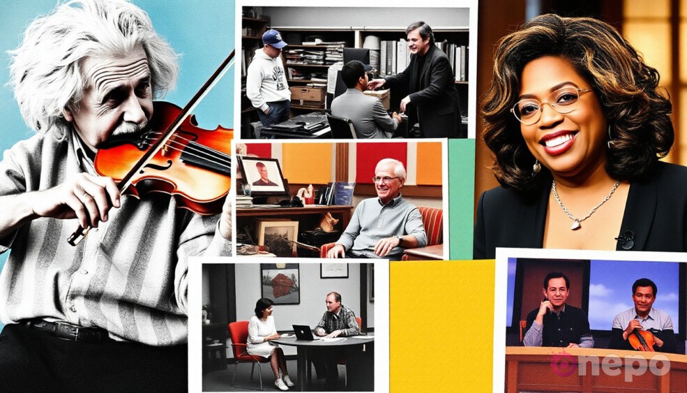 Коллаж из уникальных моментов из жизни знаменитых личностей